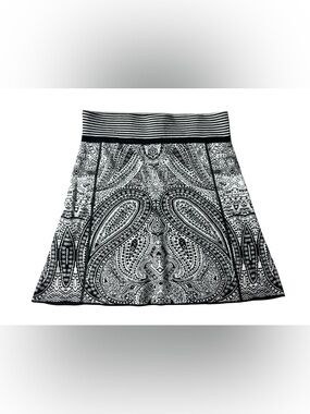 TITLE NINE WOMENS ALINE KNIT SKIRT PAISLEY COTTON BLEND SIZE MEDIUM